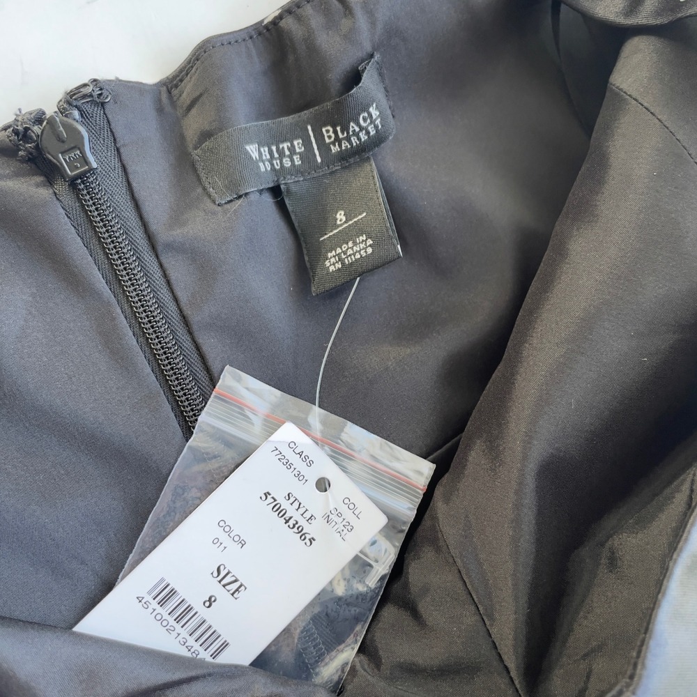 White House Black Market Sheath Dress Sz‎ 8 Polka Dot Pin-up Retro Cocktail Chic - Picture 7 of 13